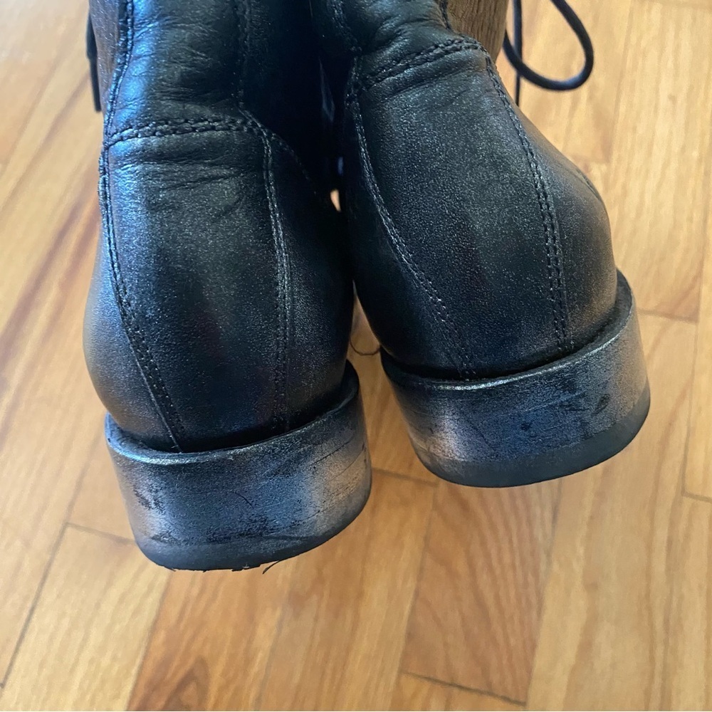 Frye Metallic Leather Combat Boots - Picture 5 of 8